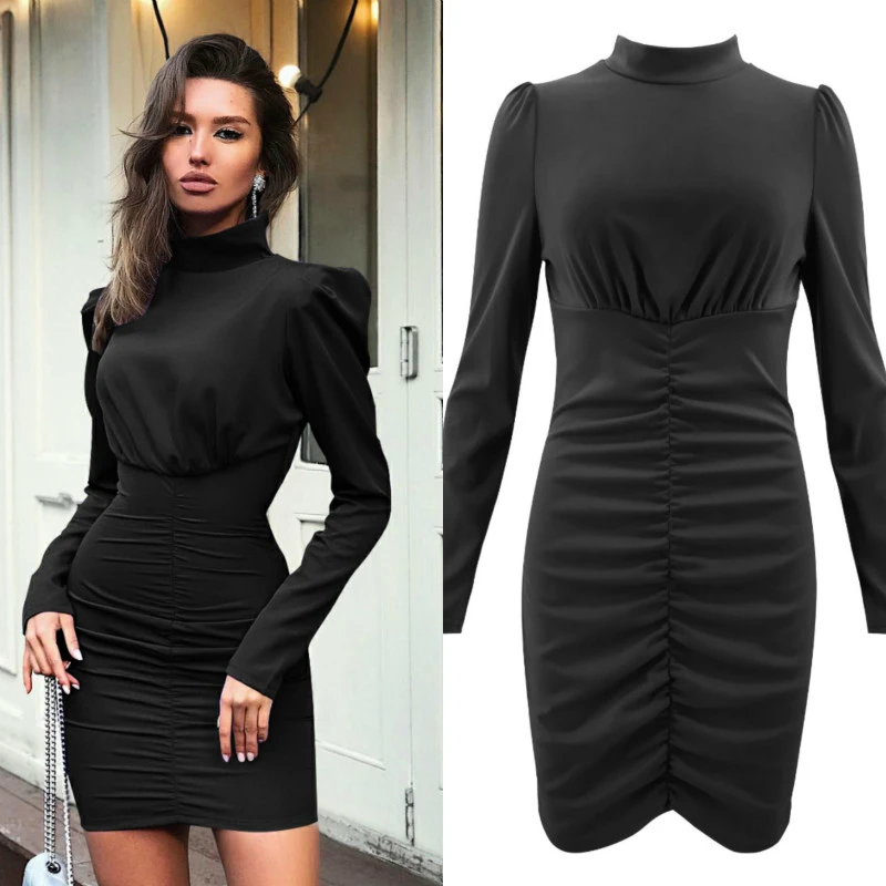 Hip pleated dress