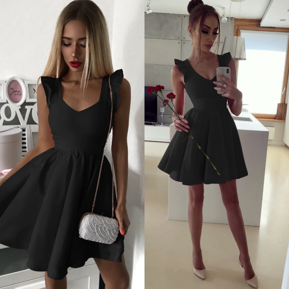 V-neck large skirt skirt
