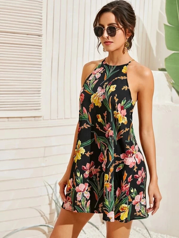 Halter floral dress