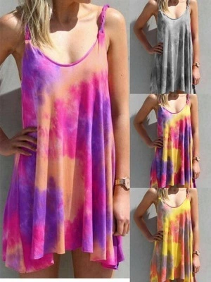 Gradient print strap dress
