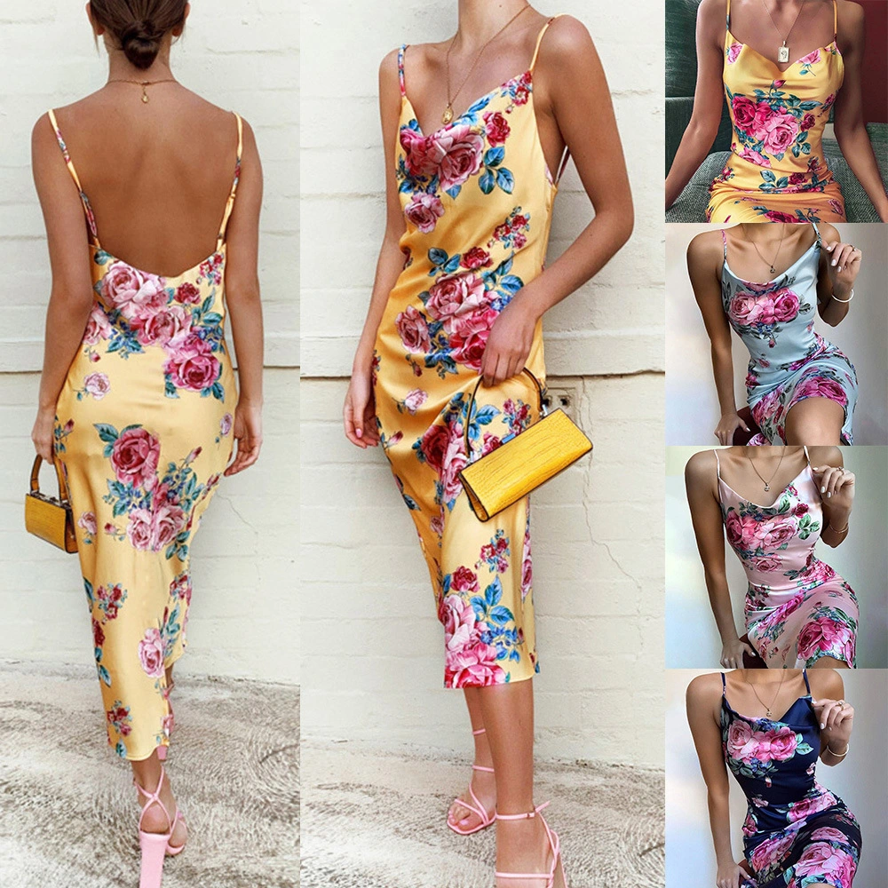 Printed suspender dress