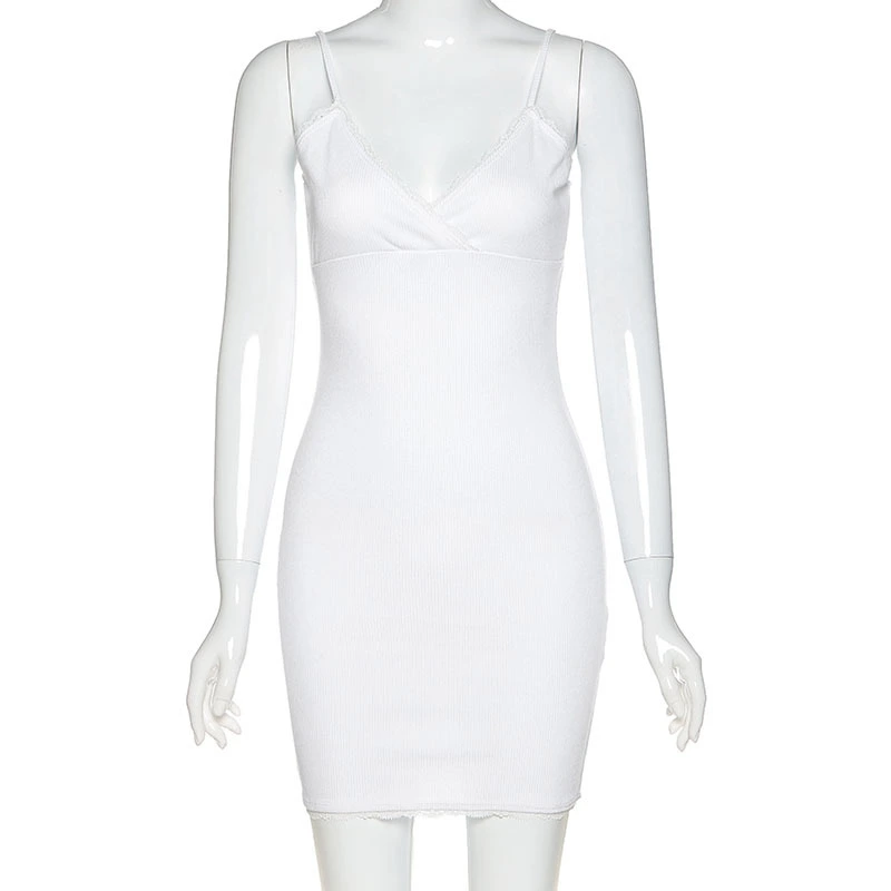 Strapless V-neck slim dress