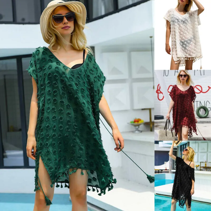 Women's Chiffon Fringe Beach Blouse