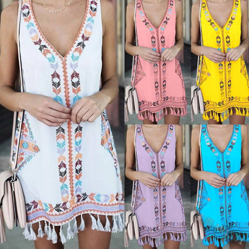 Fringed ethnic dress