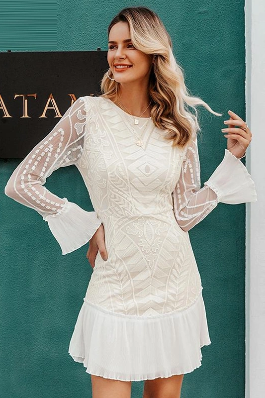 Fairy Bottoming Long Sleeve Lace Dress