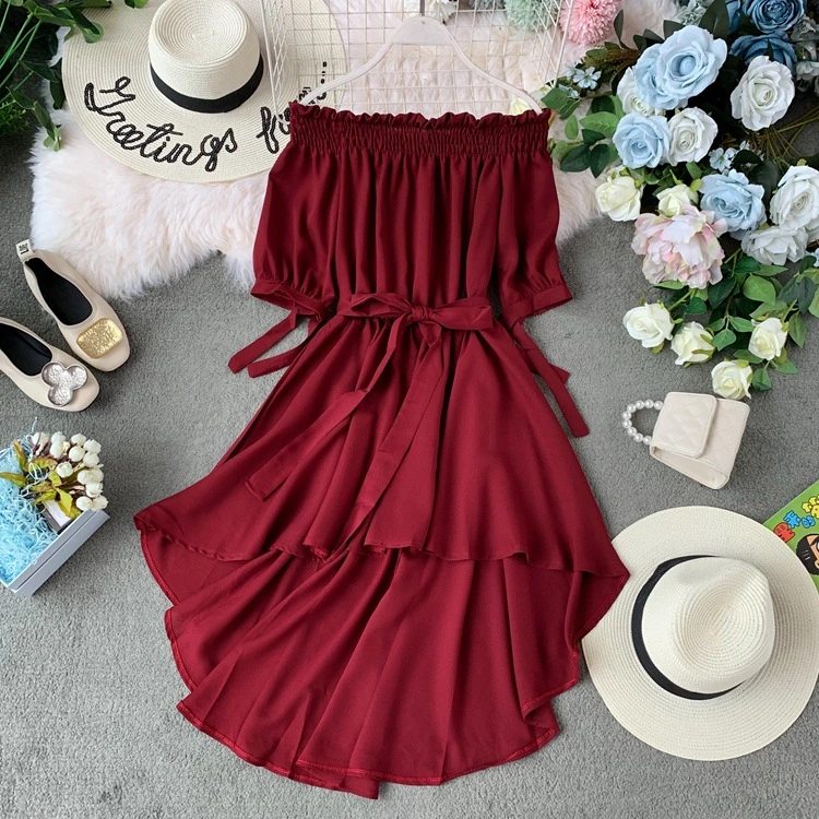 Women's irregular chiffon skirt