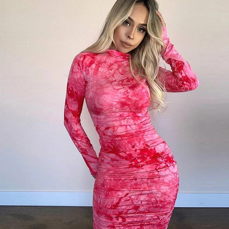 Gradient digital print dress