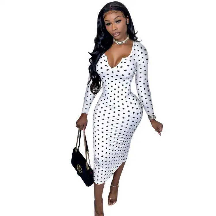 Women's explosive fashion sexy polka dot dress