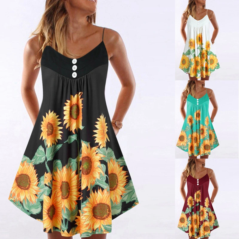 Sunflower print dress