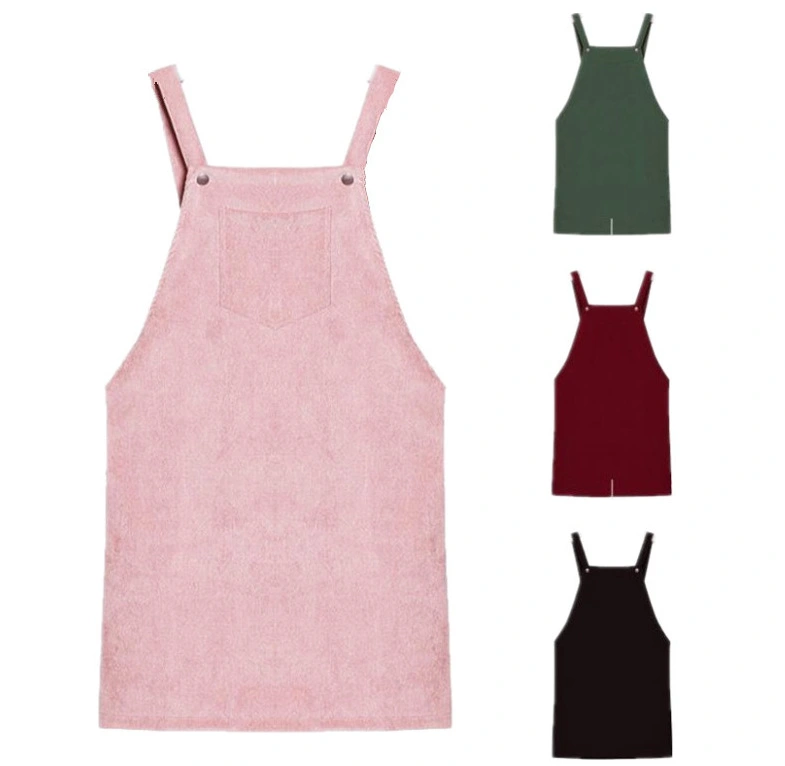 Strap dress solid color suspender skirt