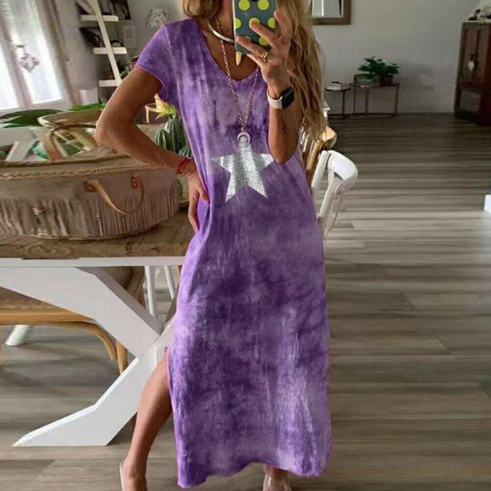 Printed tie-dye dress