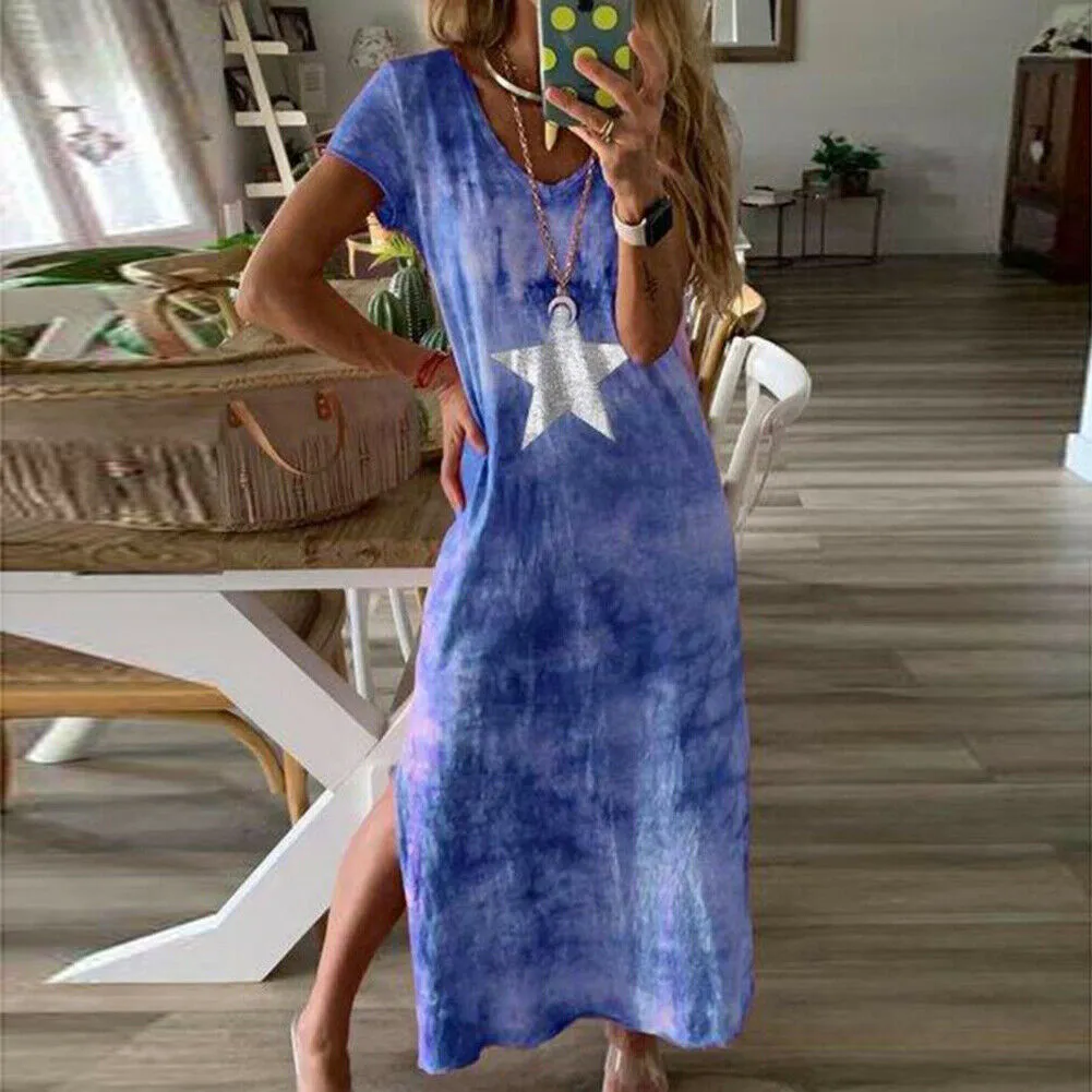 Printed tie-dye dress