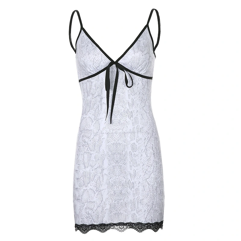 Printed Lace Suspender Bottomed Dress