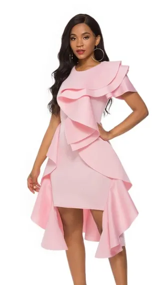 Ruffled slim dress