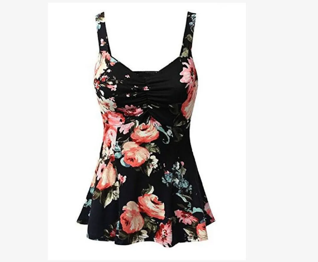 Sources Amazon  Printed Square Collar Ladies Blouse Small Sling