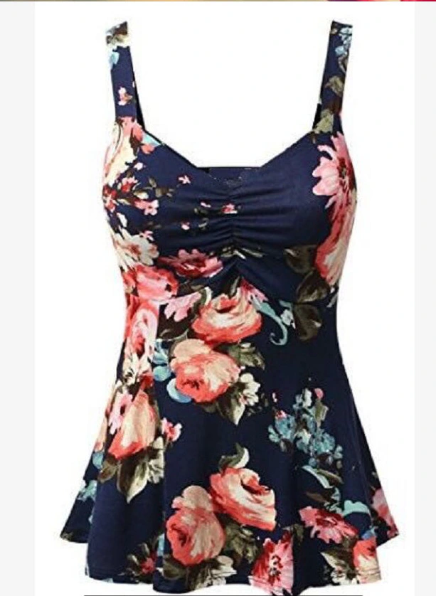 Sources Amazon  Printed Square Collar Ladies Blouse Small Sling