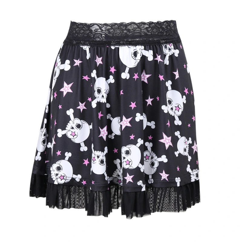Cute Soft Cute Girl Heart Girl Heart Star Skull Skirt