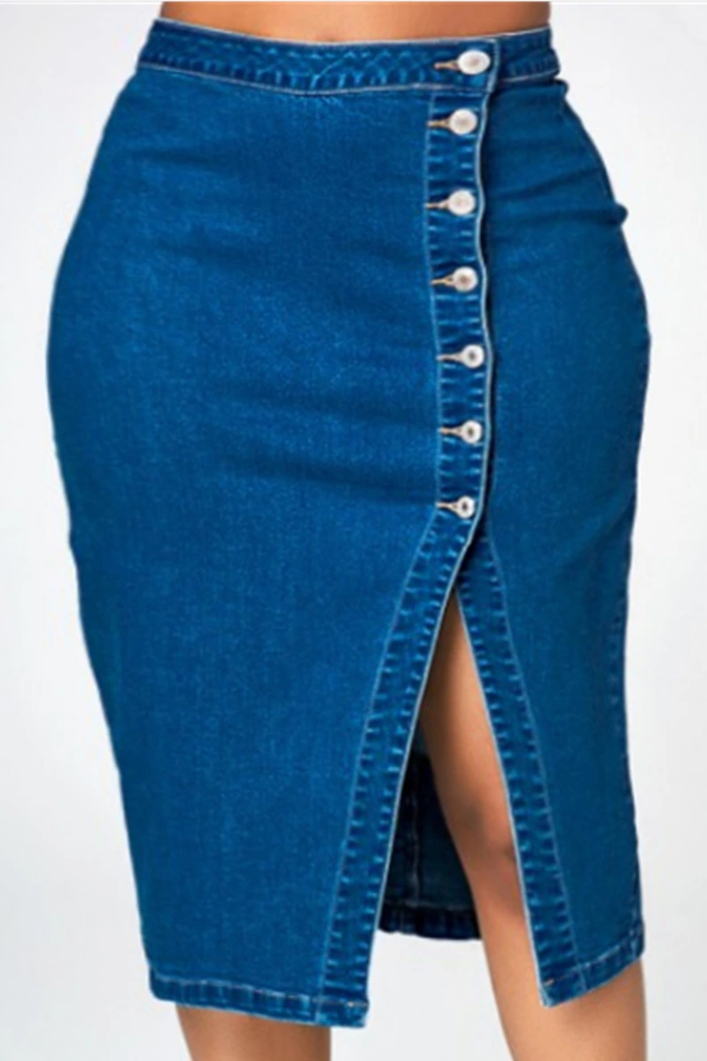 Oversized denim skirt