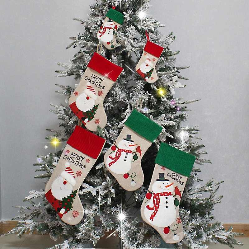 Creative  Decoration Merry Christmas Handmade Fabric Socks