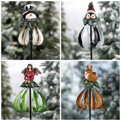 Snowman Wind Chime Christmas Garden Wind Spinner Windmill