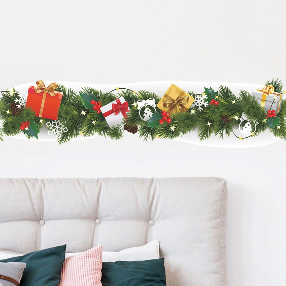 Christmas Waist Line Pine Branch Decoration Sticker