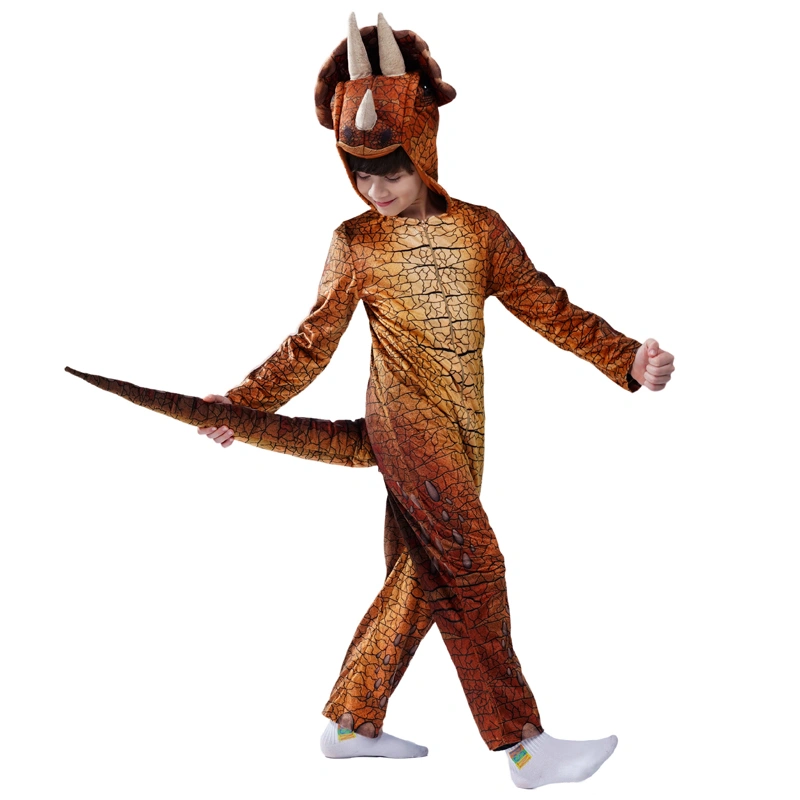 Tyrannosaure & Triceratops Costume pour fille et garçon cosplay enfants mignon Animal mascotte enfant dinosaure combinaison Costumes de fête de noël