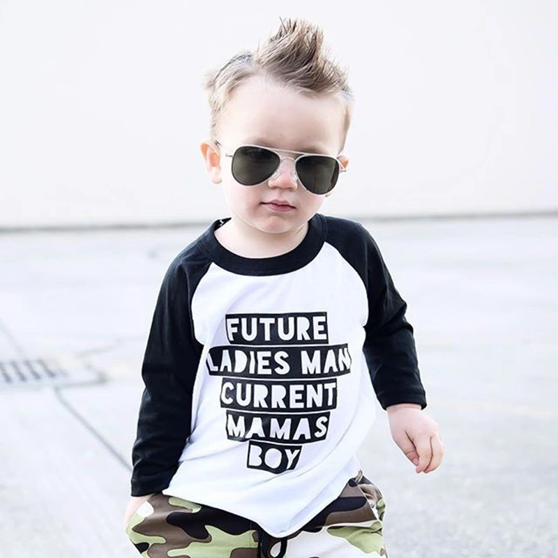 Children's printed camouflage two-piece suit
