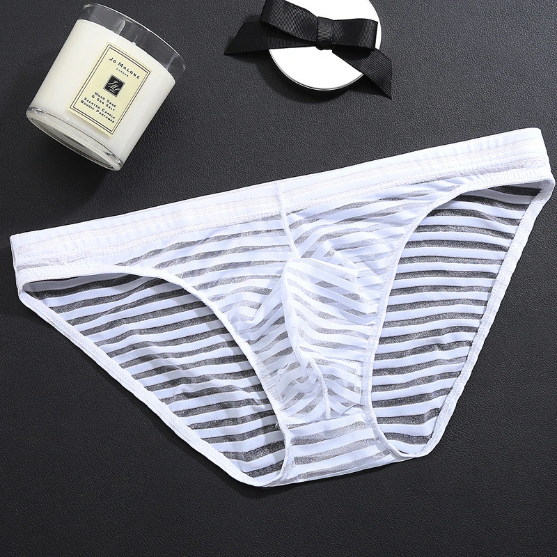 Mesh Transparent Horn Pants, Low Waist, Thin Stripes, Comfortable, Breathable In Summer