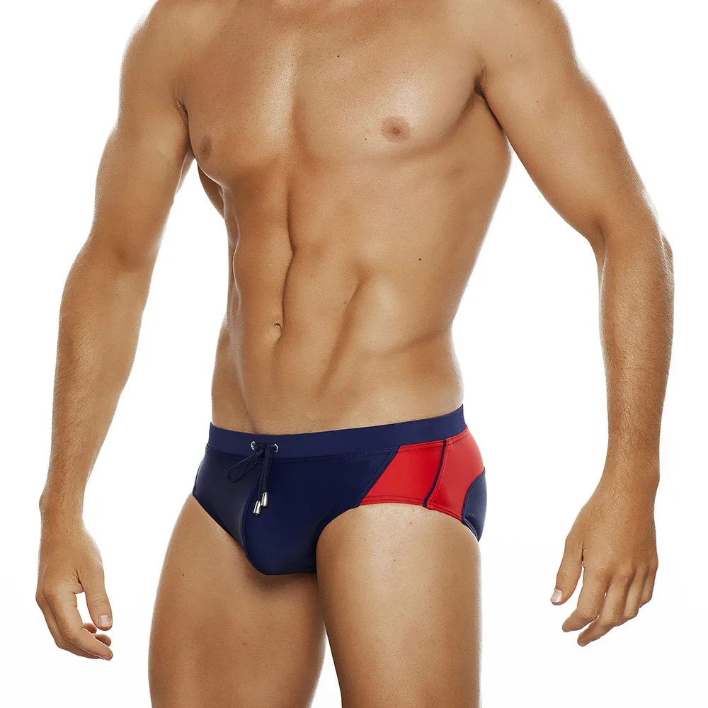 Colorblock fashion triangle swim trunks