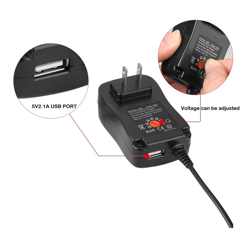 30W Multi-Function Adjustable Power Adapter For Switching Power Supply Monitoring Led Lights