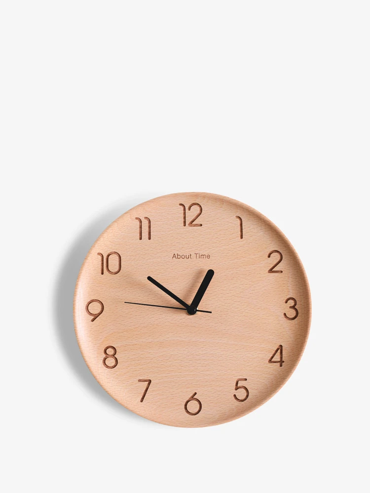 Nordic Beech Wood Simple, Concise, Warm And Versatile Silent Wall Clock