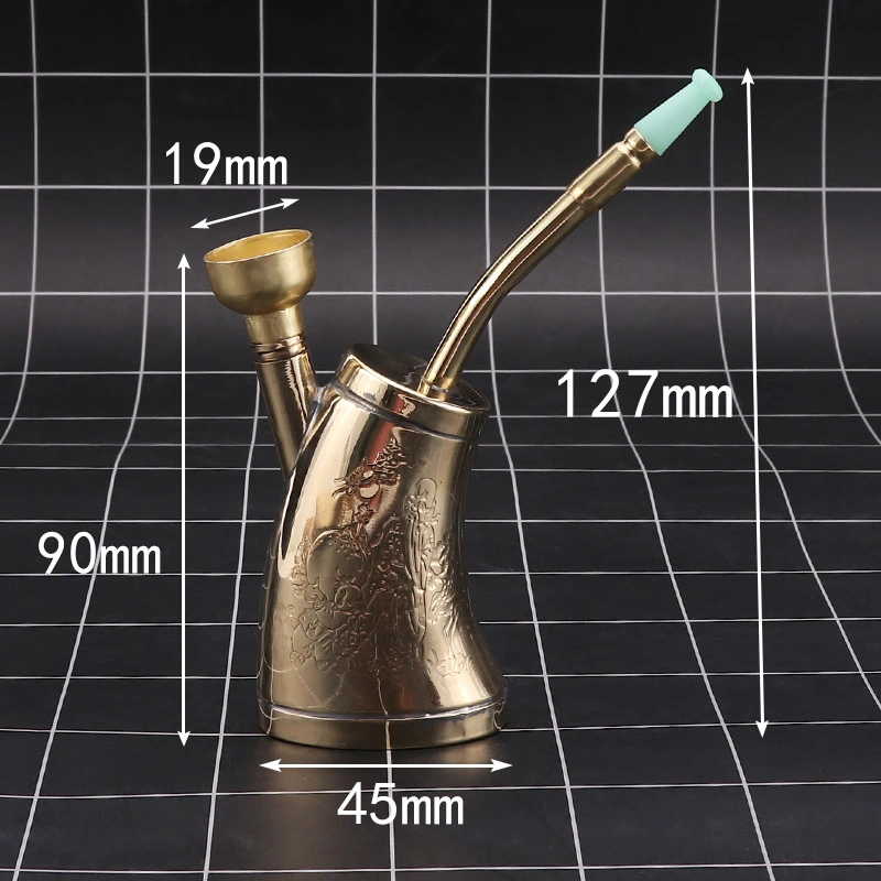 Portable New Creative Hand-Held Men'S Hookah Dual-Use Imitation Copper Water Filter Copper Water Pipe