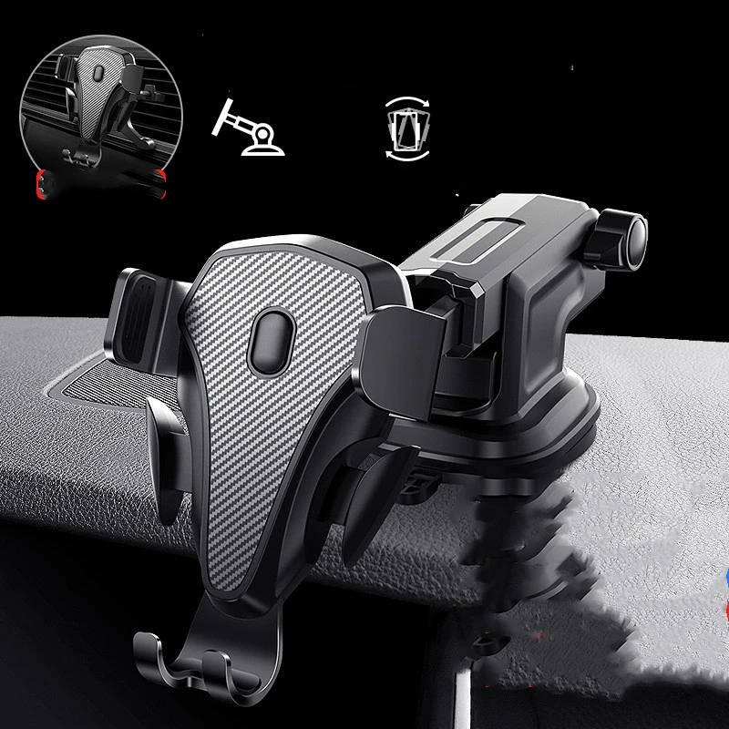 Car Phone Holder Bracket Carbon Fiber Air Outlet