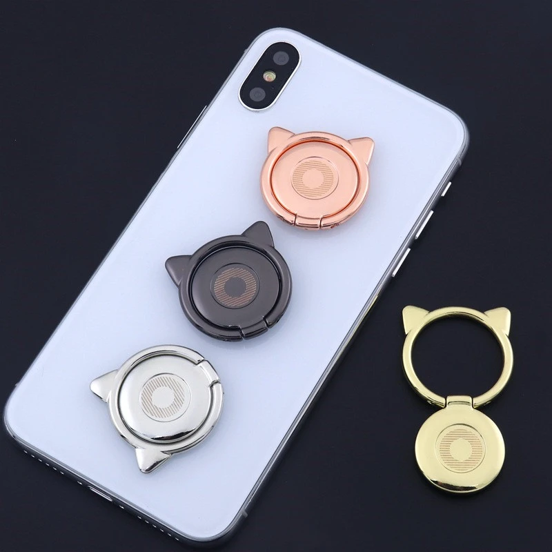 Cartoon little devil mobile phone universal ring buckle bracket cat ears can be rotated 360 degrees ring buckle bracket