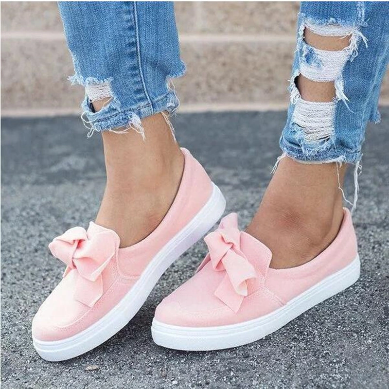 Bowknot Flat-bottomed Round Toe Casual Shoes