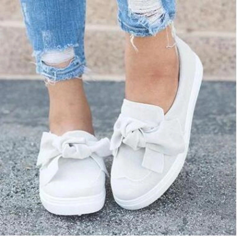 Bowknot Flat-bottomed Round Toe Casual Shoes
