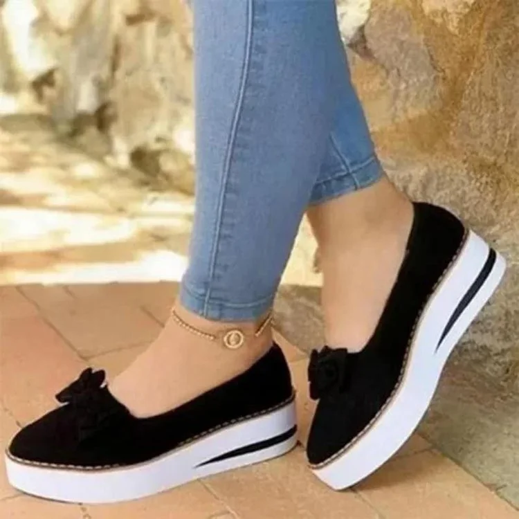 Women's Shoes Fashion Bow Breathable Casual Shoes