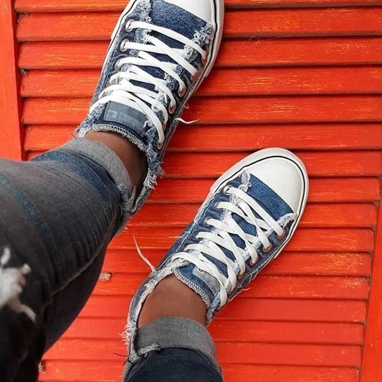 Retro Low-Cut Canvas Shoes Cross-Border Trendy Female Student Flat-Bottom Lace-Up Sneakers