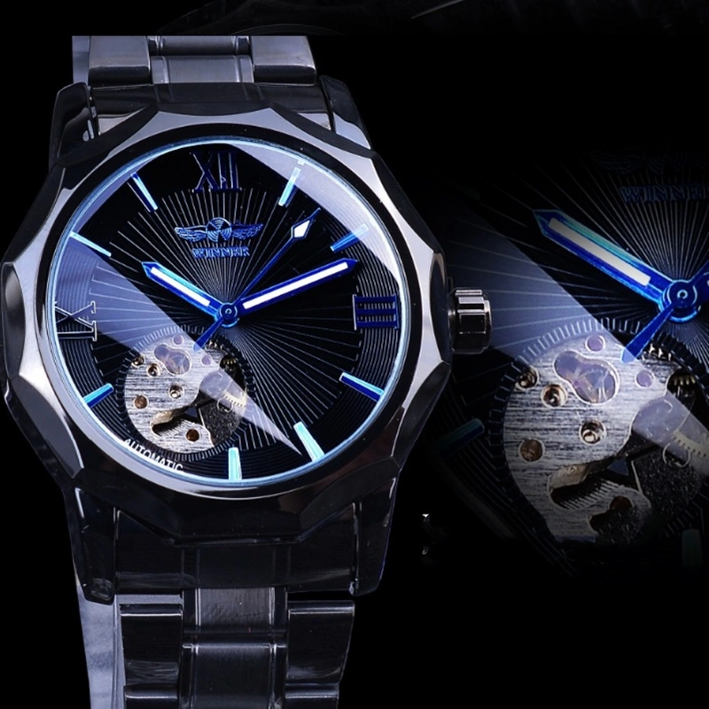 European And American Style Men'S Fashion Casual Hollow Mechanical Movement Automatic Mechanical Watch