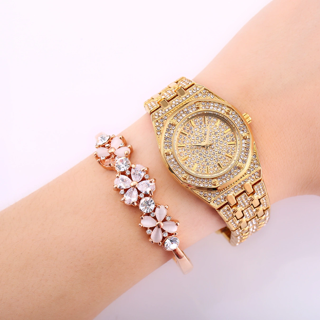 Gypsophila high-end waterproof full diamond ladies watch