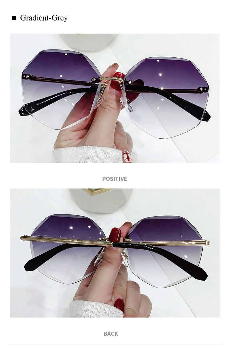 Glasses Cut-edge Polygonal Ladies Sunglasses