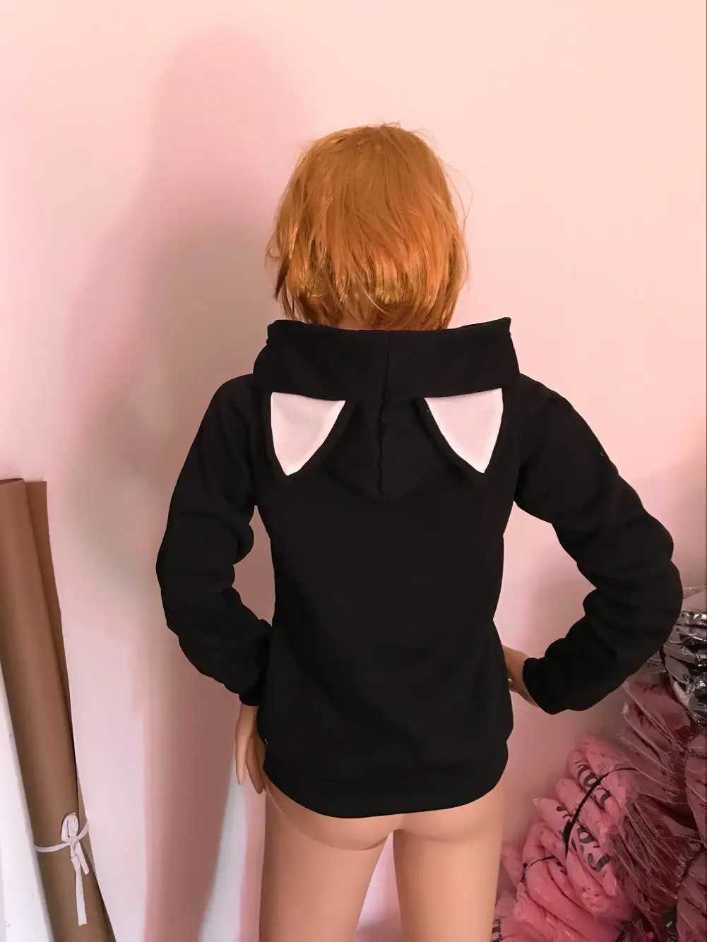 Loose cat print hoodie
