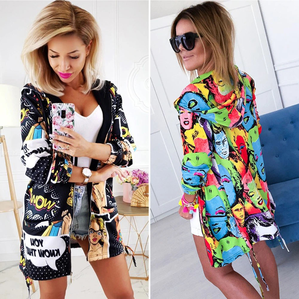 Headpiece printed hoodie