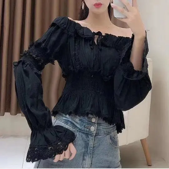 Tingfly Mode Chic Sexy Slash Cou Dentelle Appliques Culture 