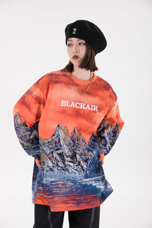 Men'S Snow Mountain Full Print Thin Sweater