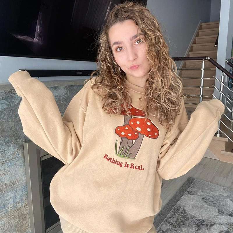 Mushroom Embroidery Women's Casual Sweater