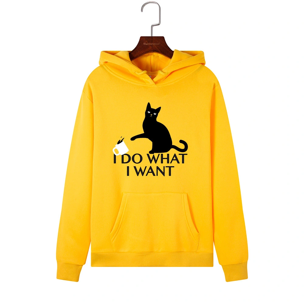 Black Cat Hooded Women's Hooded Sweatshirt