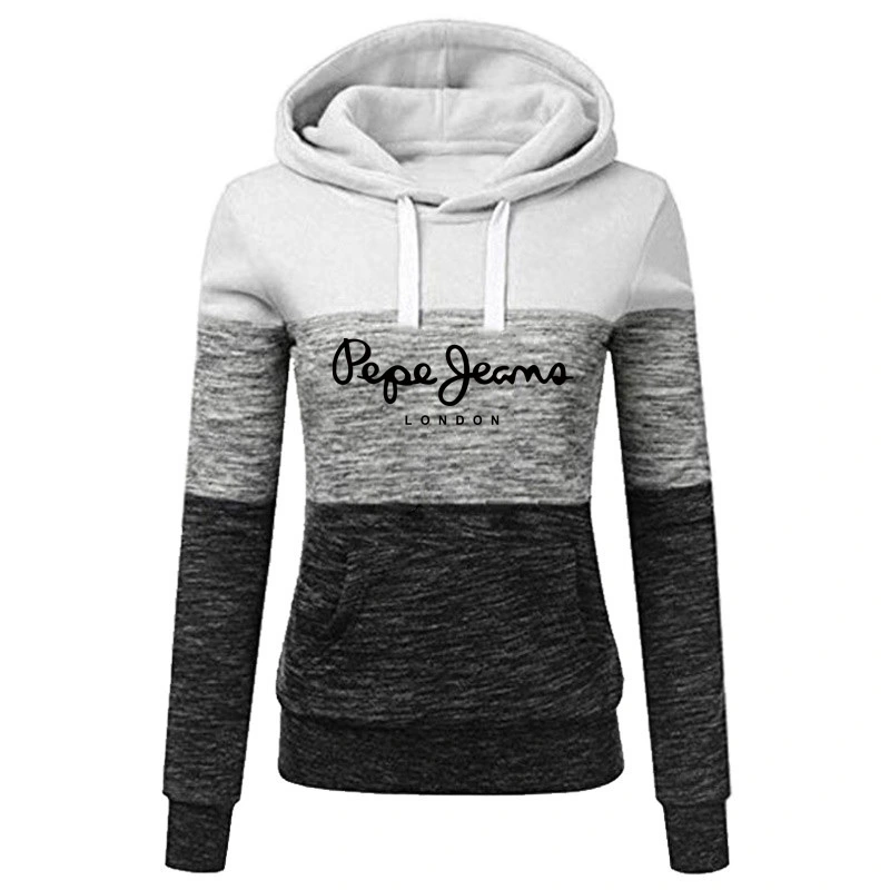 Hoodie Stitching Printed Women's Sweater