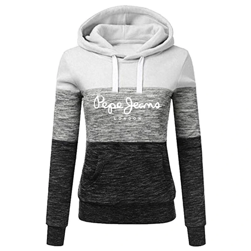 Hoodie Stitching Printed Women's Sweater