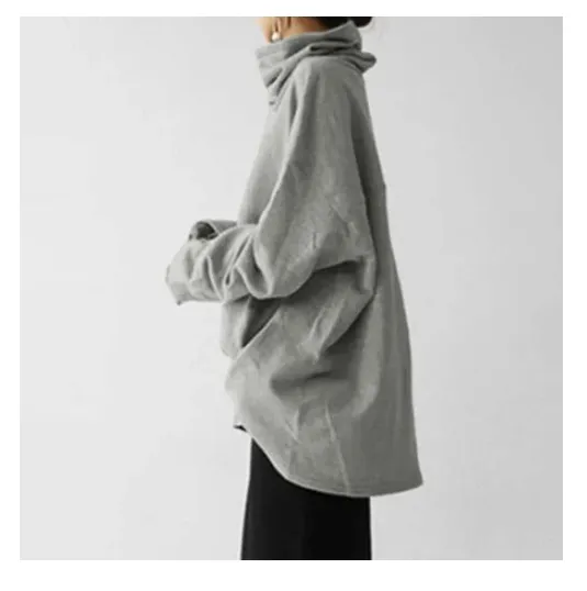Women New Loose High Neck Pullover Sweater
